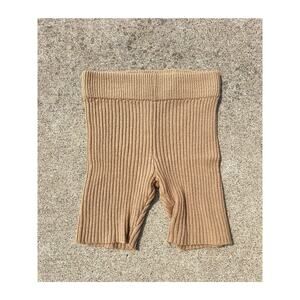 Wild Fable Shorts Women Size XS Tan Camel Elastic Waist Ribbed‎ Knit Biker Short